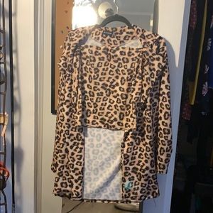 Leopard Blazer & Mini Skirt Set